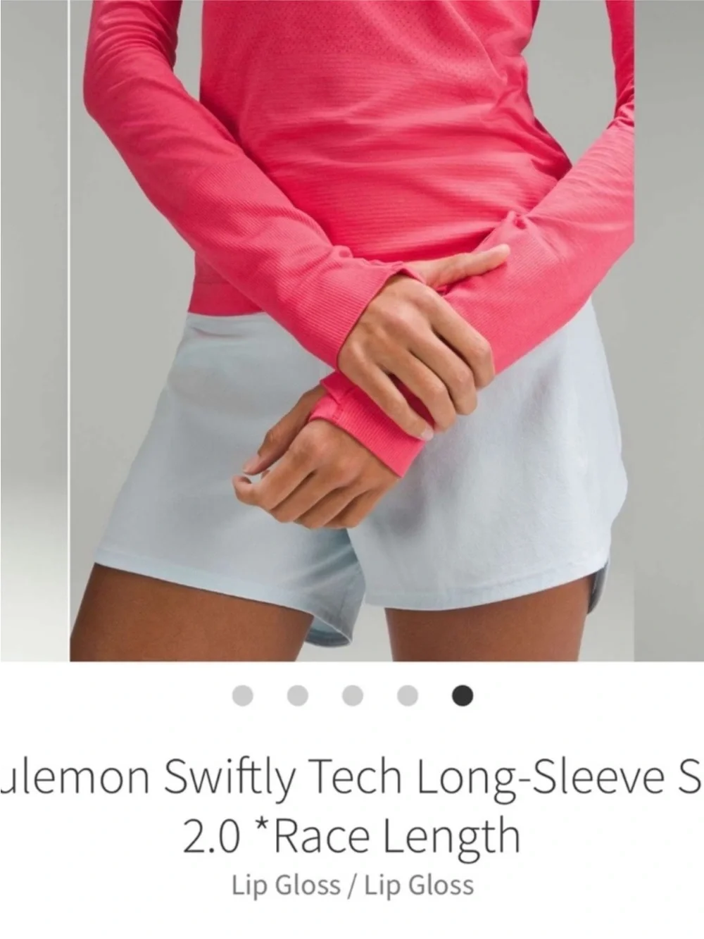NWT Lululemon Swiftly Tech Long Sleeve Shirt 2.0 *Race Length Lip Gloss Sz 12